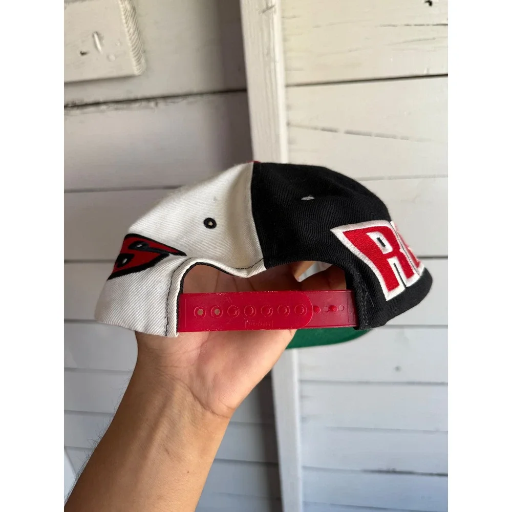 Vintage Manchester United FC Snapback Hat Reds Split Panel Black White Red Cap